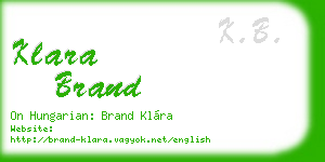 klara brand business card